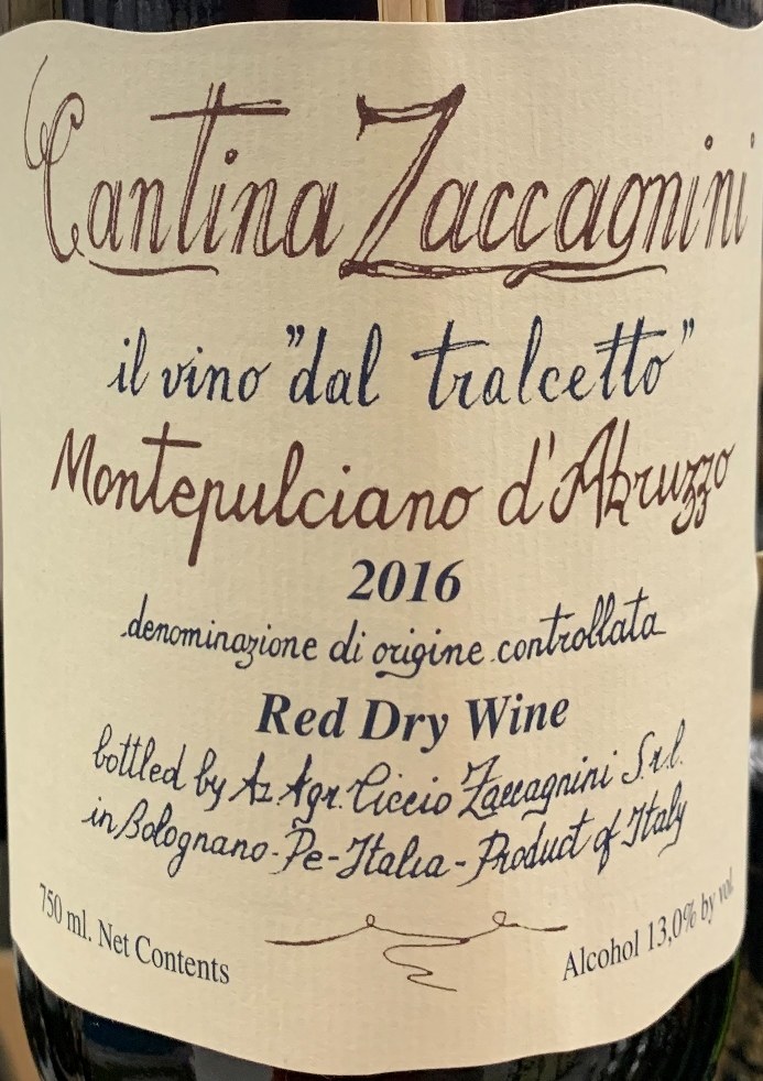 Cantina Zaccagnini Montepulciano d'Abruzzo Riserva 2018